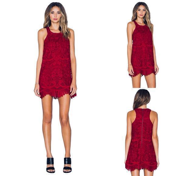 NWT Lovers & Friends Caspian‎ Shift Dress Merlot Size S - Picture 1 of 8